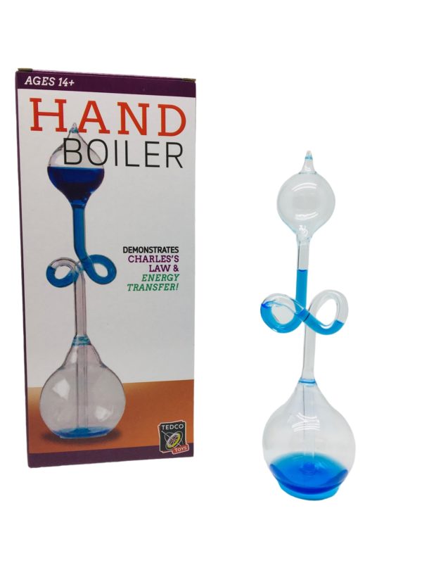 Blue hand bolier pictured in front of the box