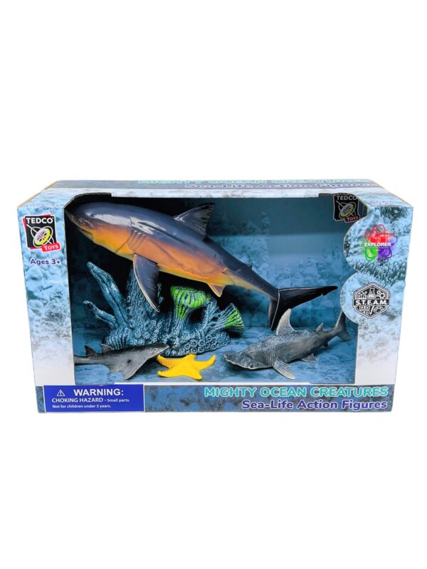 Mighty ocean creatures action figures in packaging shark