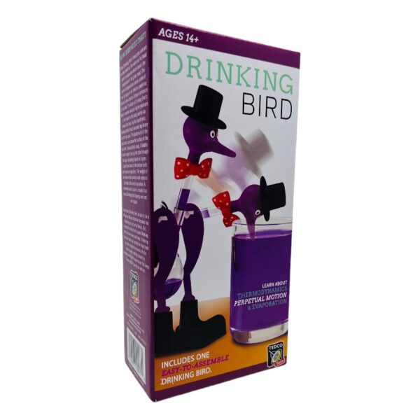 Purple drinking bird in packaging